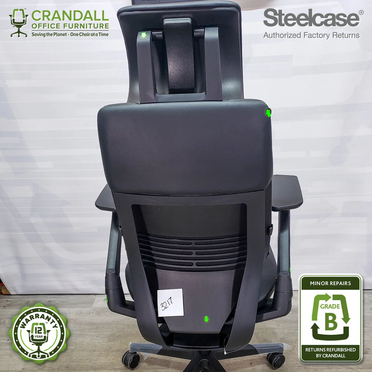 3217 - Steelcase Gesture with Headrest - Grade B **CLOSEOUT - NO RETURNS** - Image 3