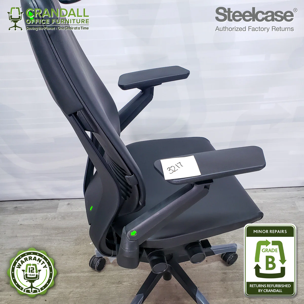 3217 - Steelcase Gesture with Headrest - Grade B **CLOSEOUT - NO RETURNS** - Image 4
