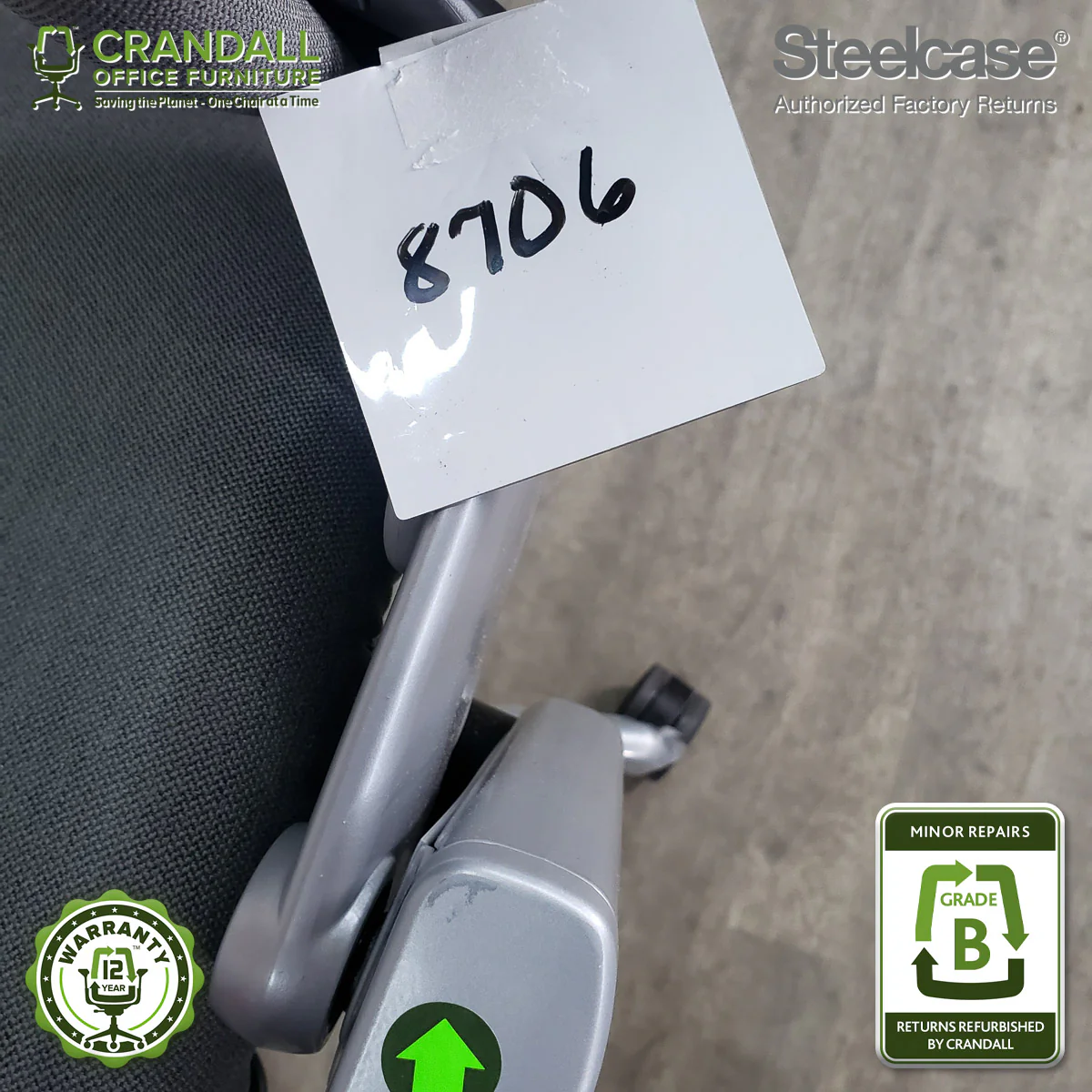 8706 - Steelcase V2 Leap - Grade B **CLOSEOUT - NO RETURNS** - Image 3