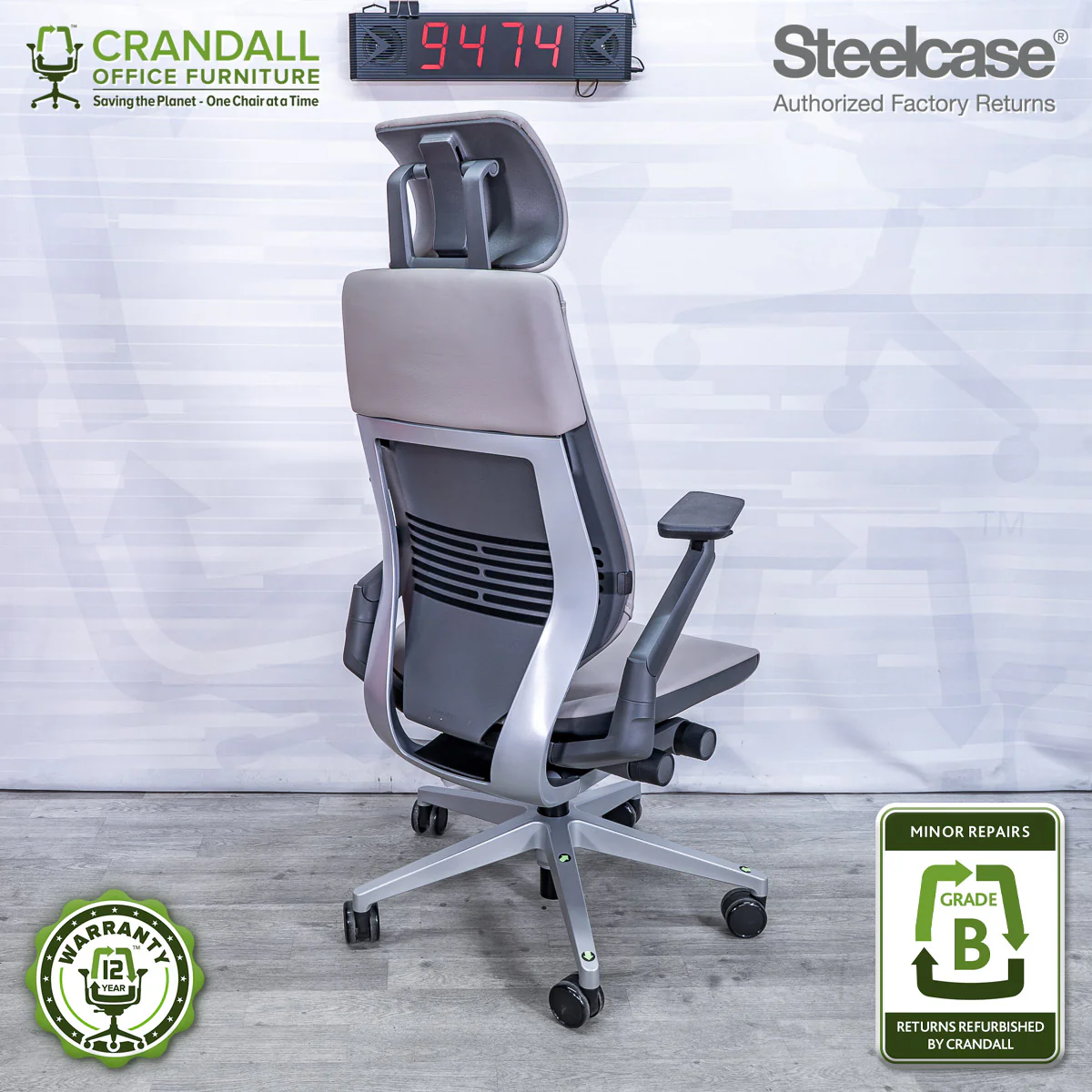 9474 - Steelcase Gesture with Headrest - Grade B - Image 2
