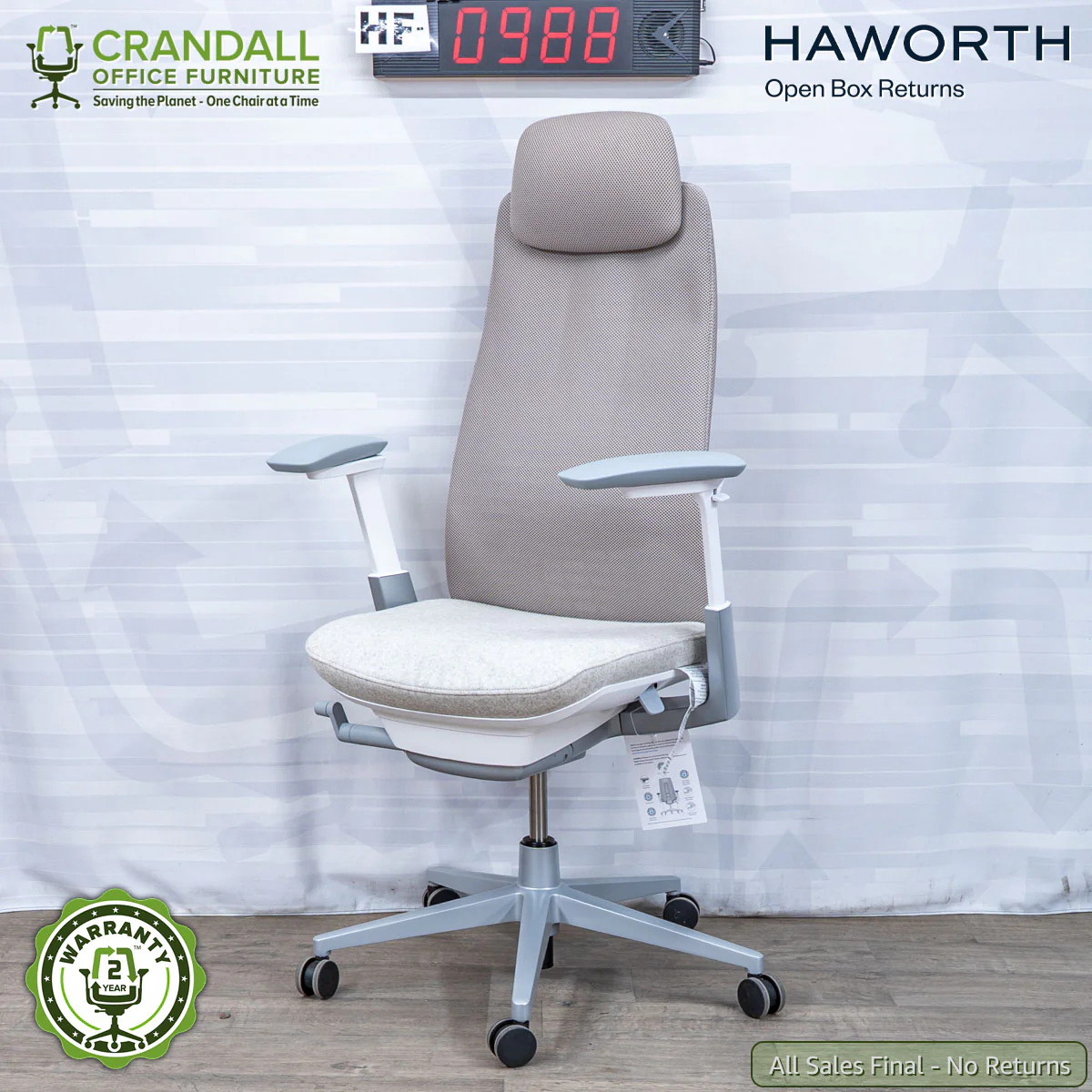 HF-0988 - Haworth Open Box Returns Fern with Headrest