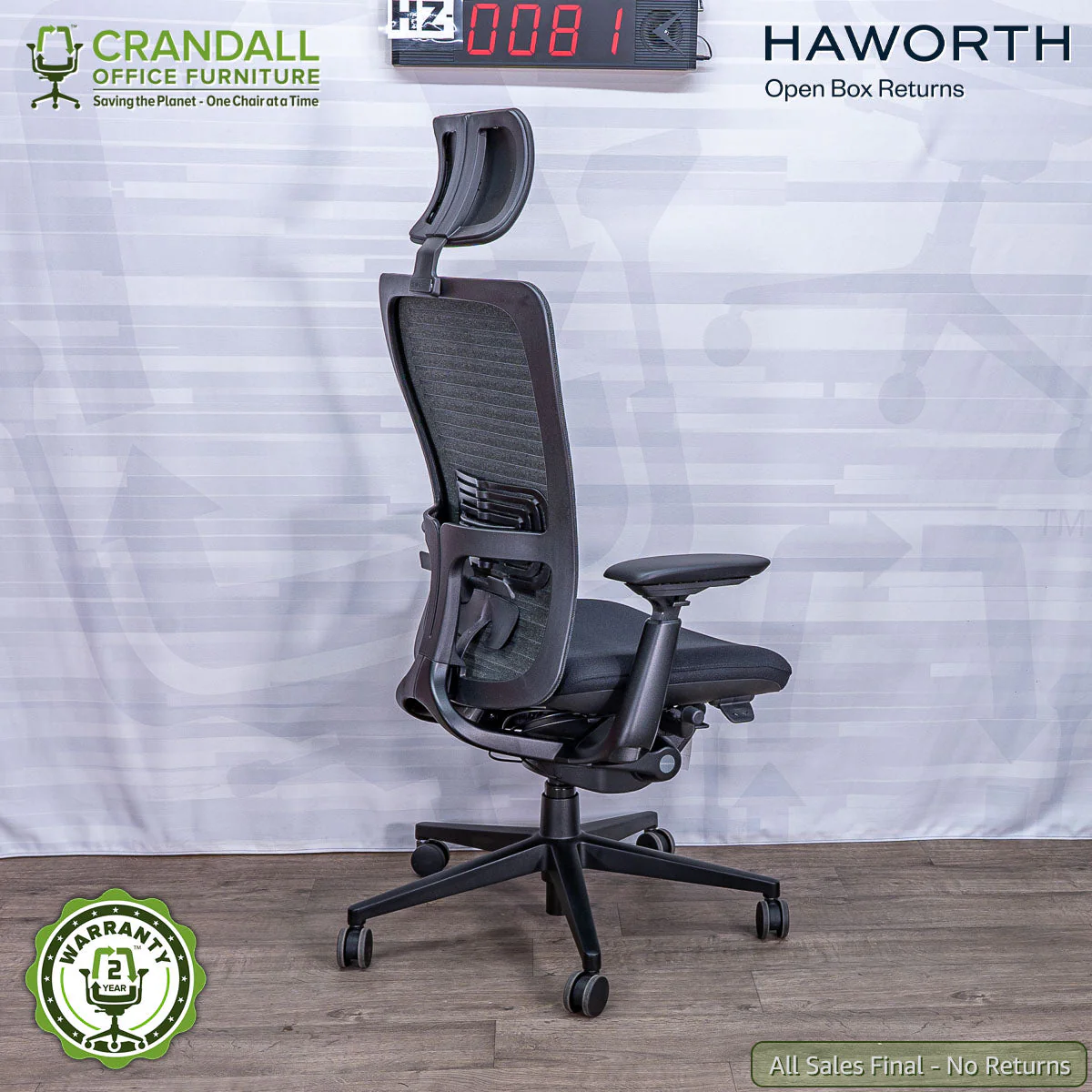 HZ-0081 - Haworth Open Box Returns Zody with Headrest - Image 2