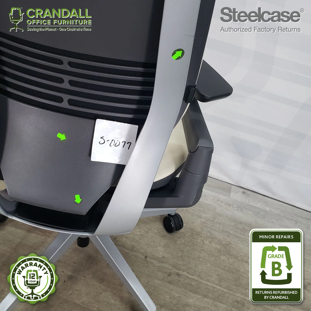S-0077 - Steelcase Gesture - Grade B **CLOSEOUT - NO RETURNS** - Image 4
