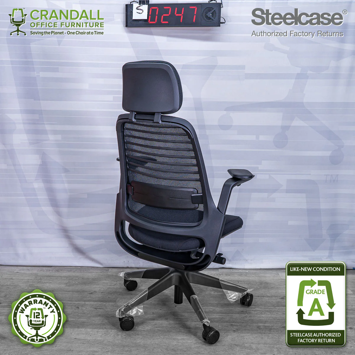 S-0247 - Steelcase Series 1 with Headrest  - Grade A - Image 2