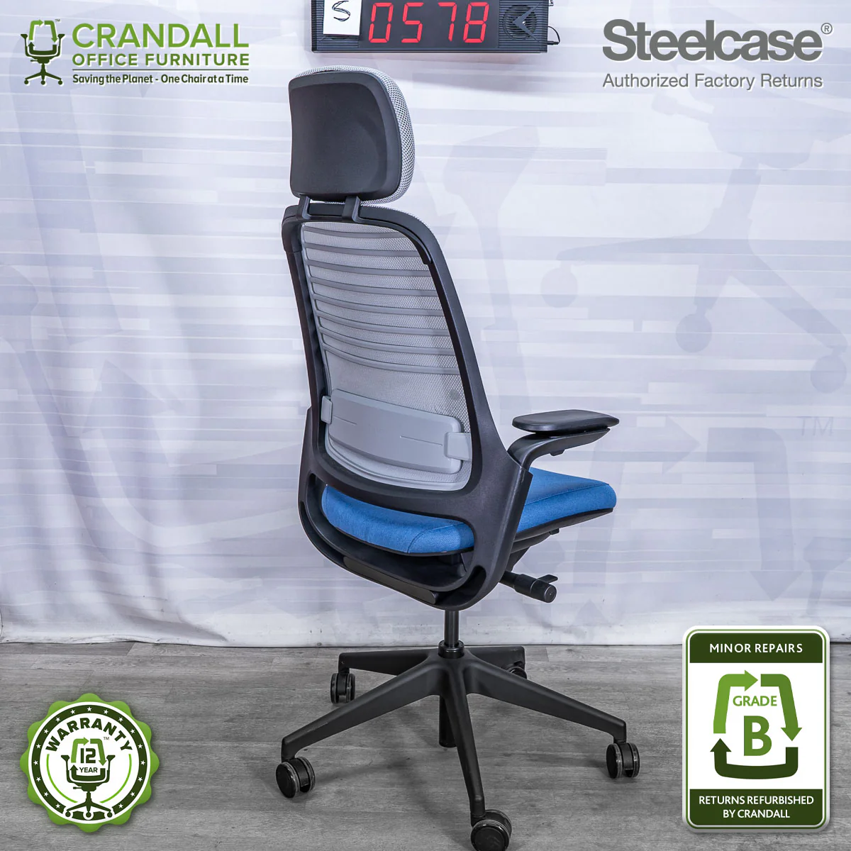 S-0578 - Steelcase Series 1 with Headrest - Grade B - Image 2