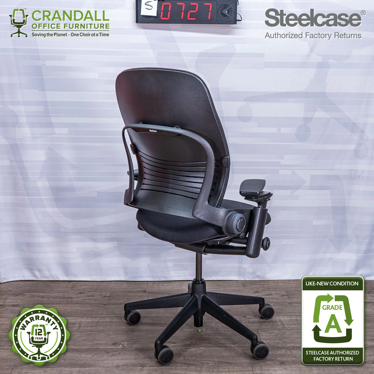 S-0727 - Steelcase V2 Leap - Grade A - Image 2