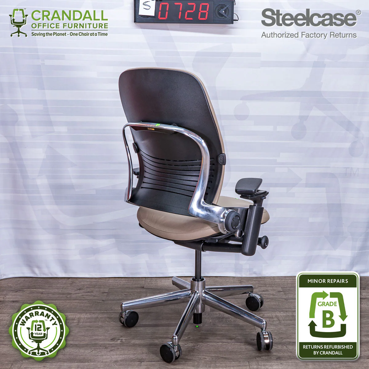 S-0728 - Steelcase V2 Leap - Grade B - Image 2