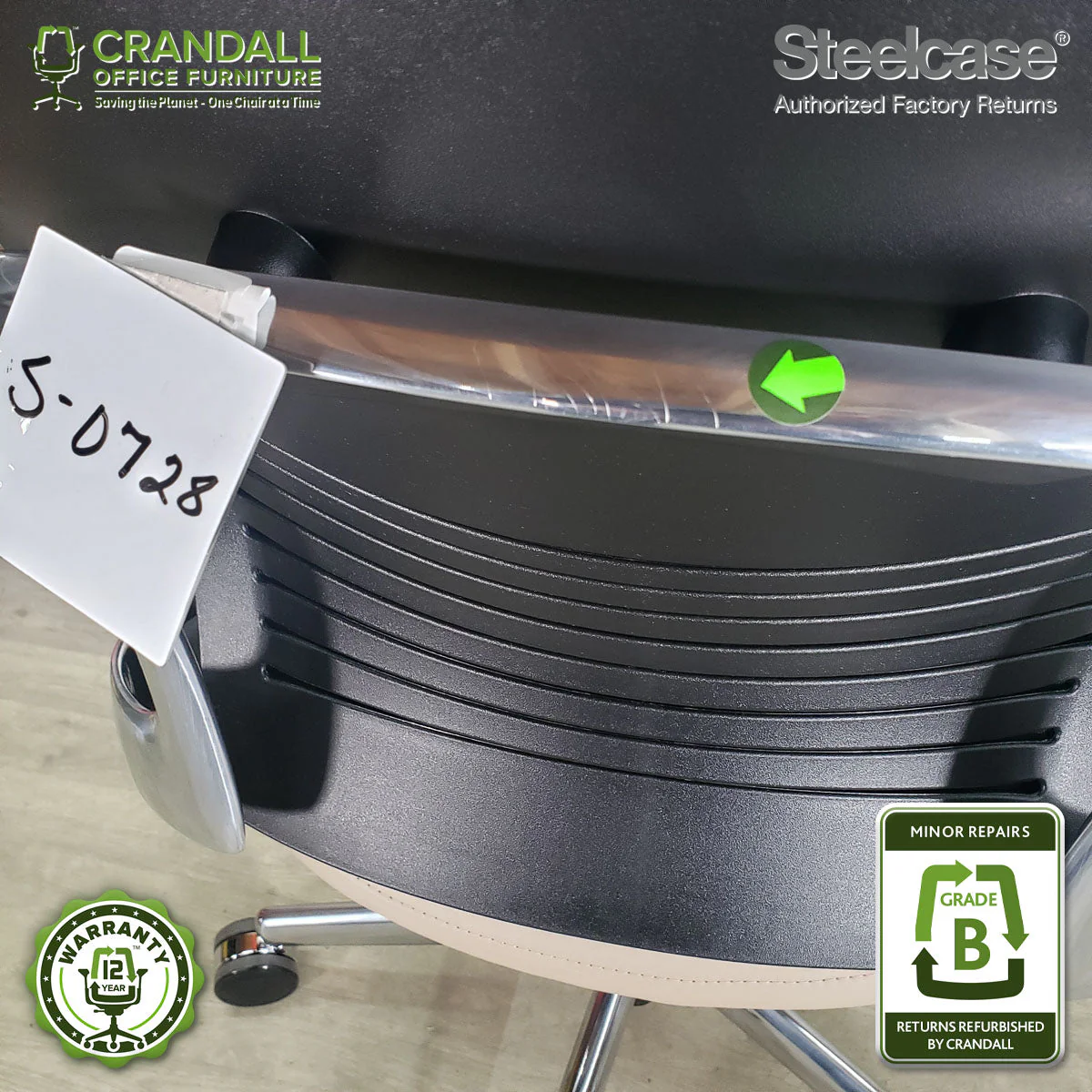 S-0728 - Steelcase V2 Leap - Grade B - Image 3