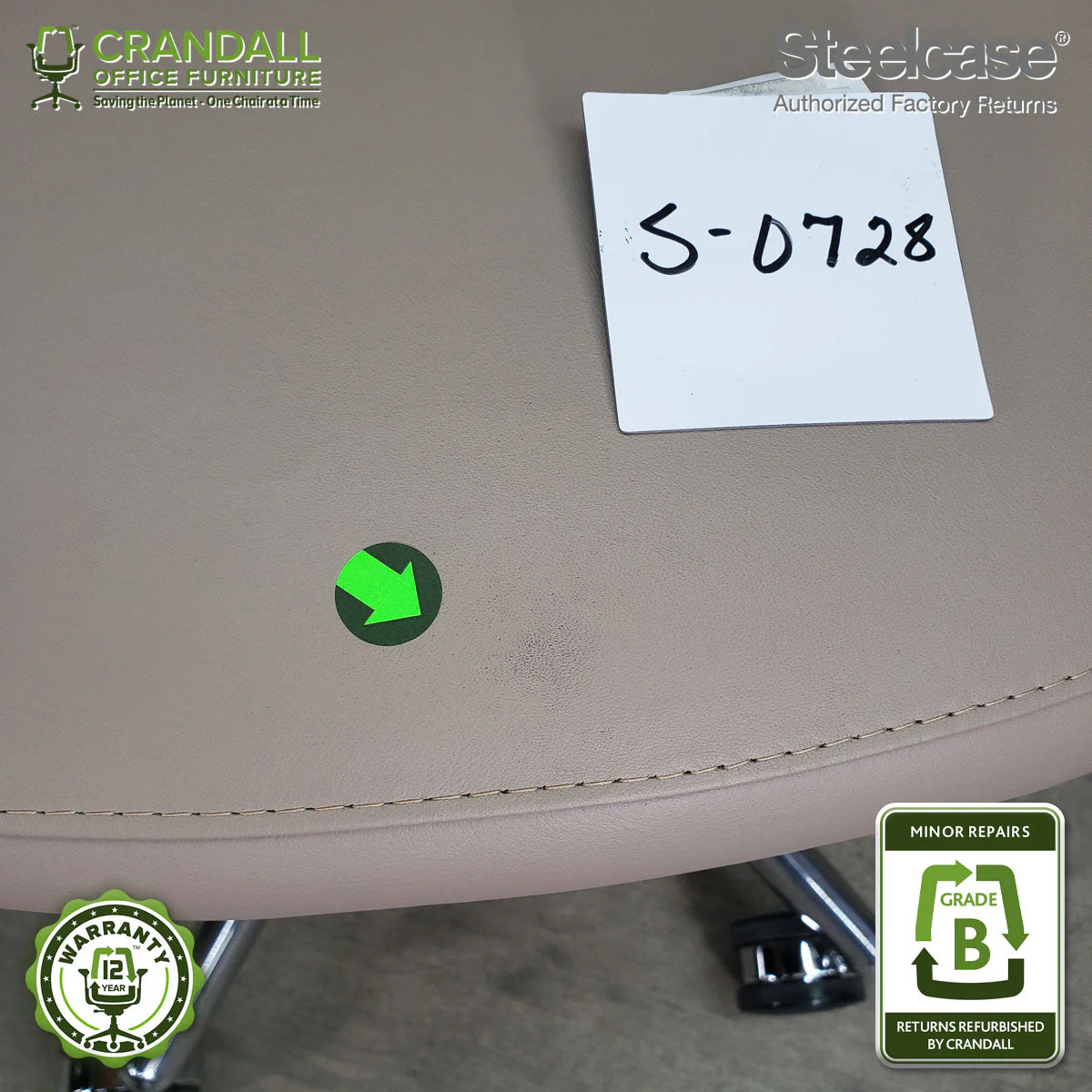 S-0728 - Steelcase V2 Leap - Grade B - Image 4