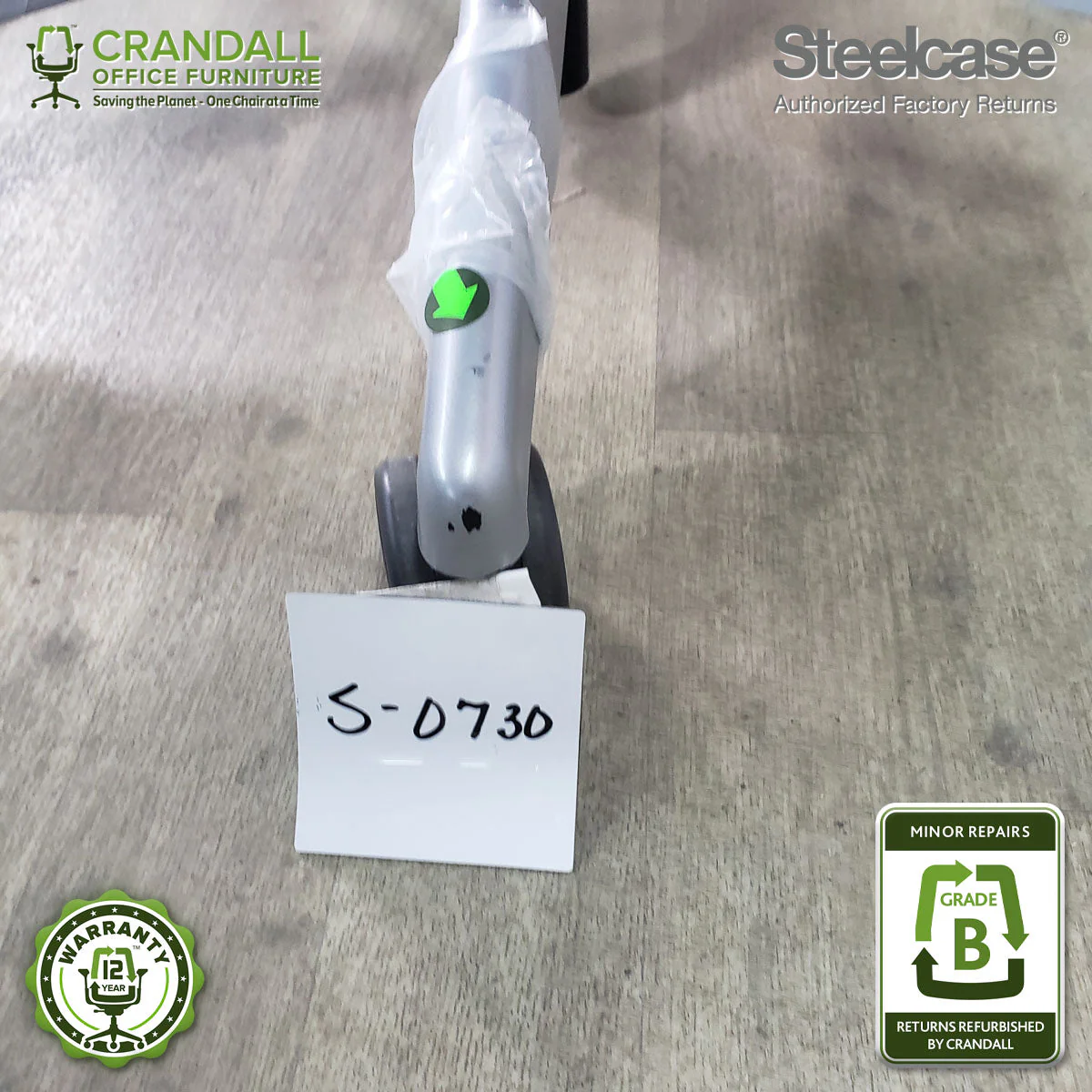 S-0730 - Steelcase V2 Leap - Grade B - Image 3