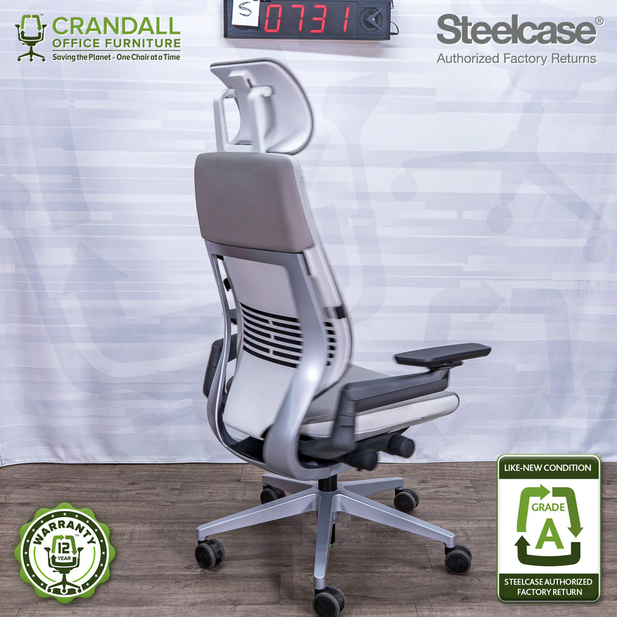 S-0731 - Steelcase Gesture with Headrest - Grade A - Image 2