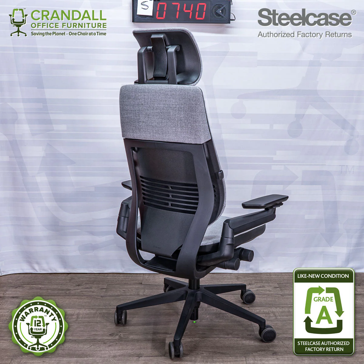 S-0740 - Steelcase Gesture with Headrest - Grade A - Image 2