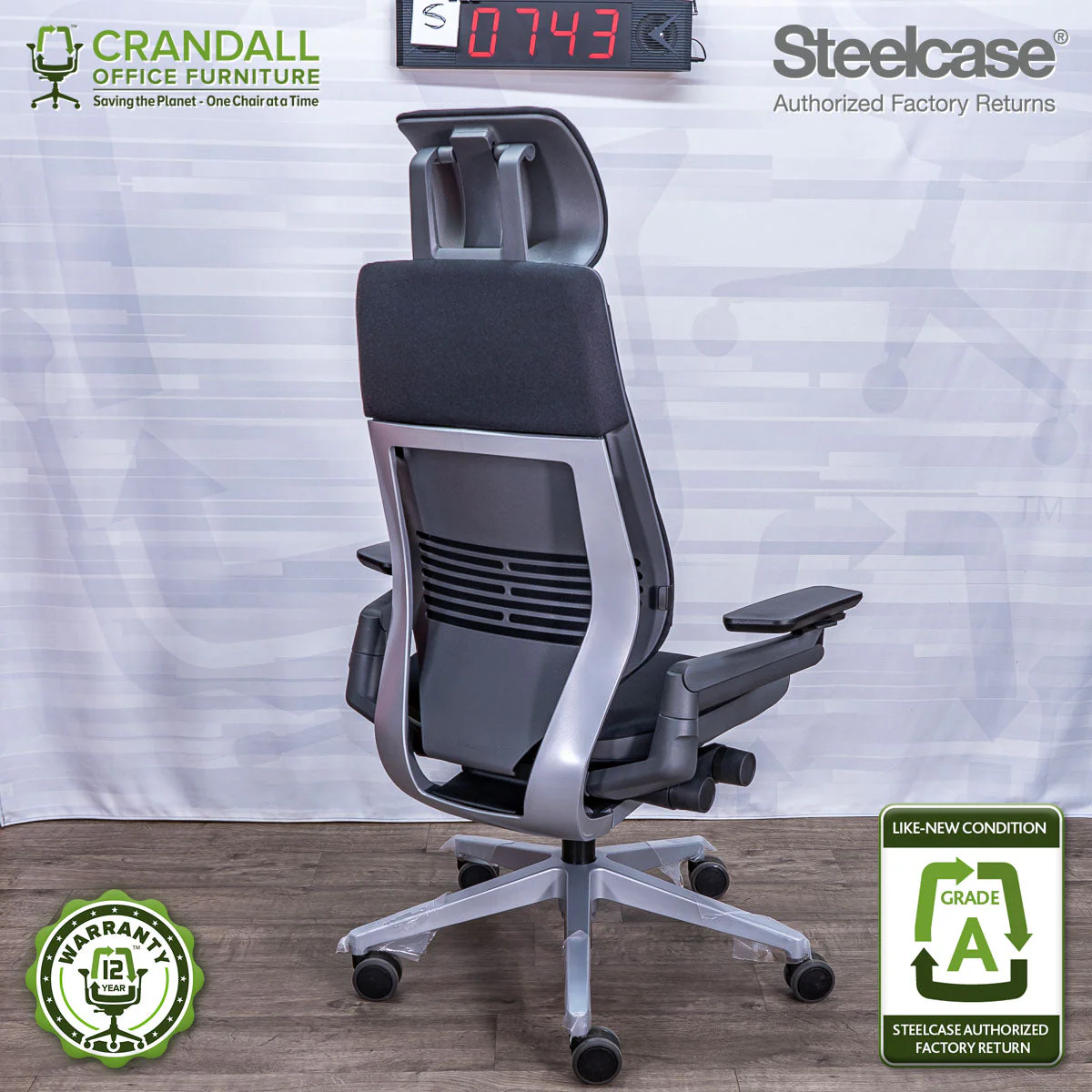 S-0743 - Steelcase Gesture with Headrest - Grade A - Image 2