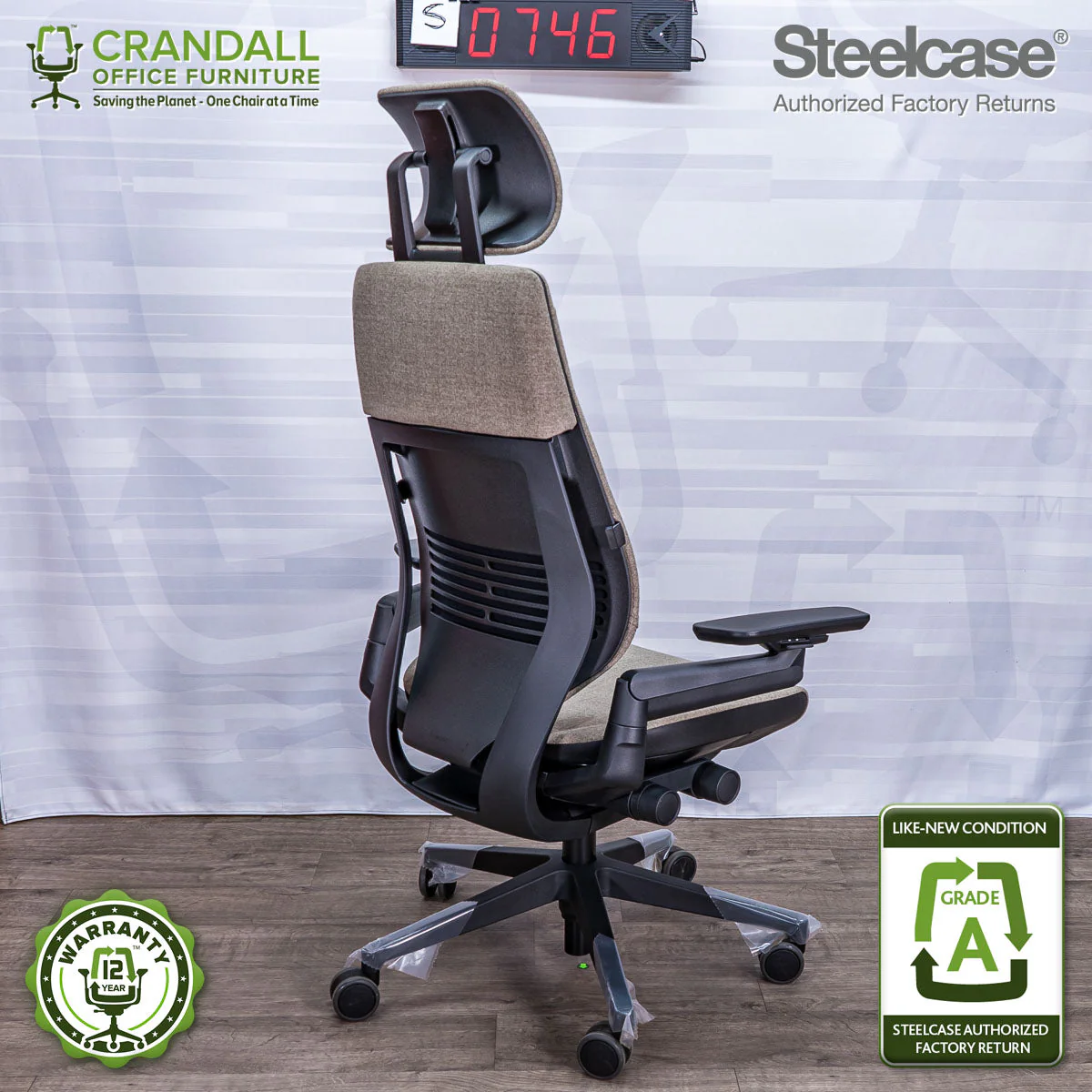 S-0746 - Steelcase Gesture with Headrest - Grade A - Image 2