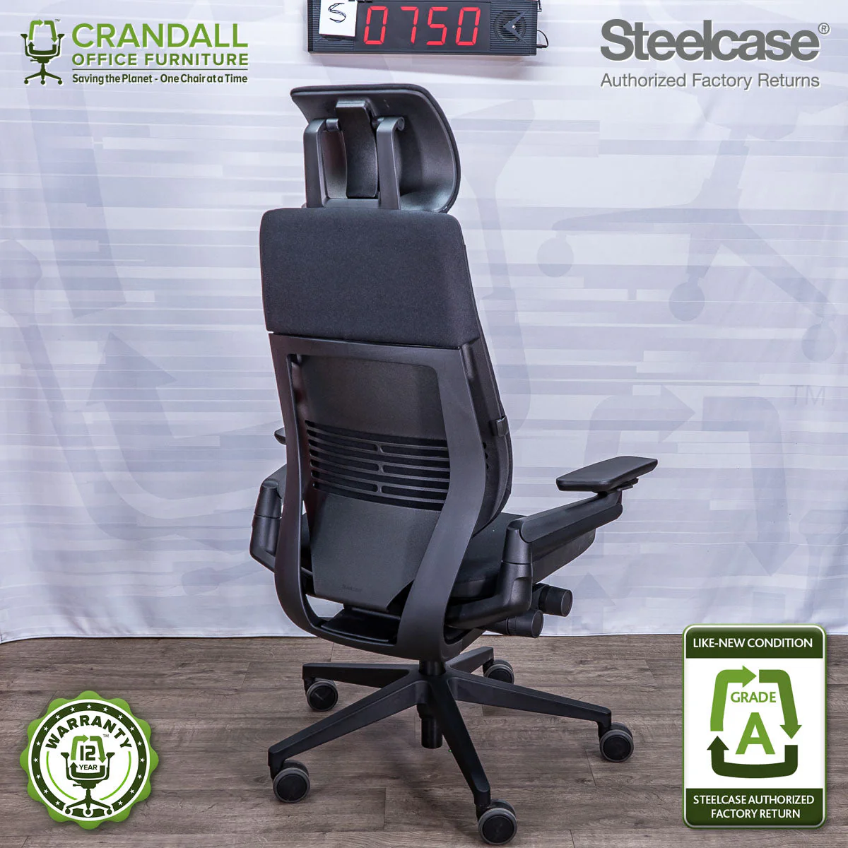 S-0750 - Steelcase Gesture with Headrest - Grade A - Image 2
