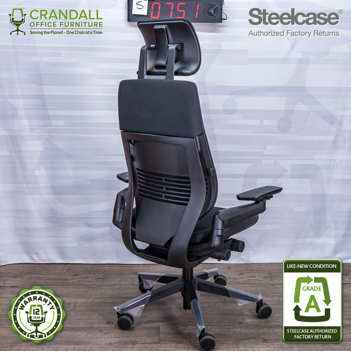S-0751 - Steelcase Gesture with Headrest - Grade A - Image 2