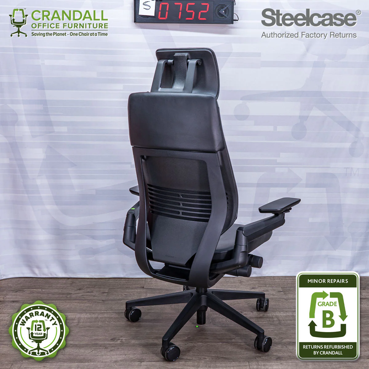 S-0752 - Steelcase Gesture with Headrest - Grade B - Image 2