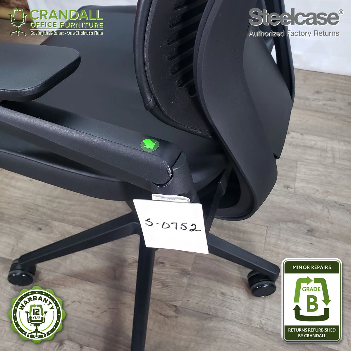 S-0752 - Steelcase Gesture with Headrest - Grade B - Image 3