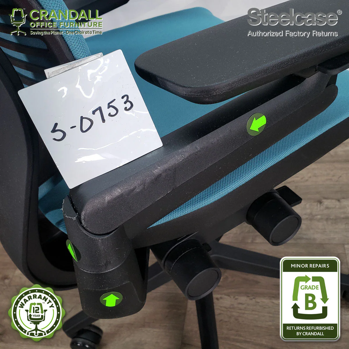 S-0753 - Steelcase Gesture with Headrest - Grade B - Image 3