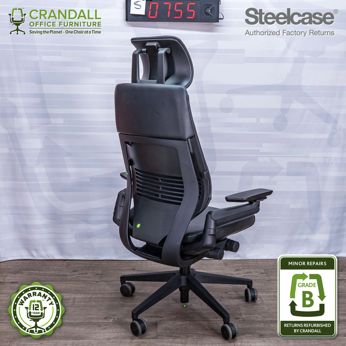 S-0755 - Steelcase Gesture with Headrest - Grade B - Image 2