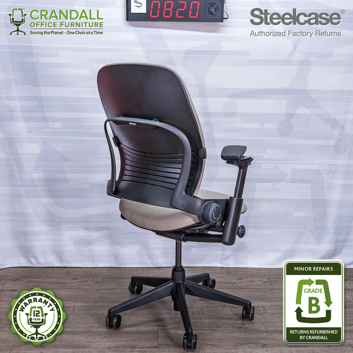 S-0820 - Steelcase V2 Leap - Grade A - Image 2