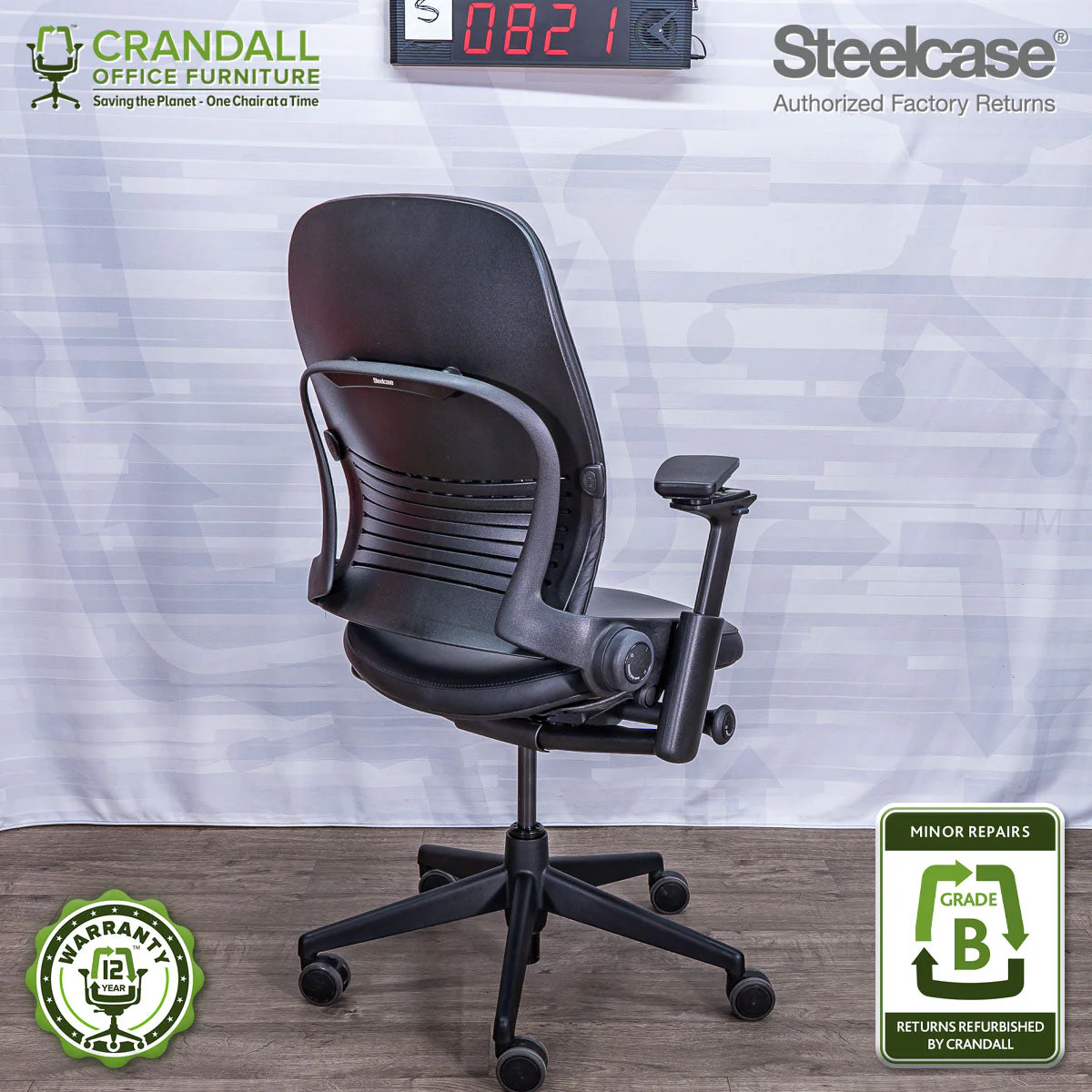 S-0821 - Steelcase V2 Leap - Grade A - Image 2