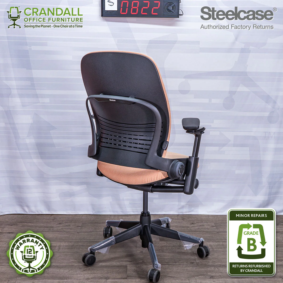 S-0822 - Steelcase V2 Leap - Grade A - Image 2