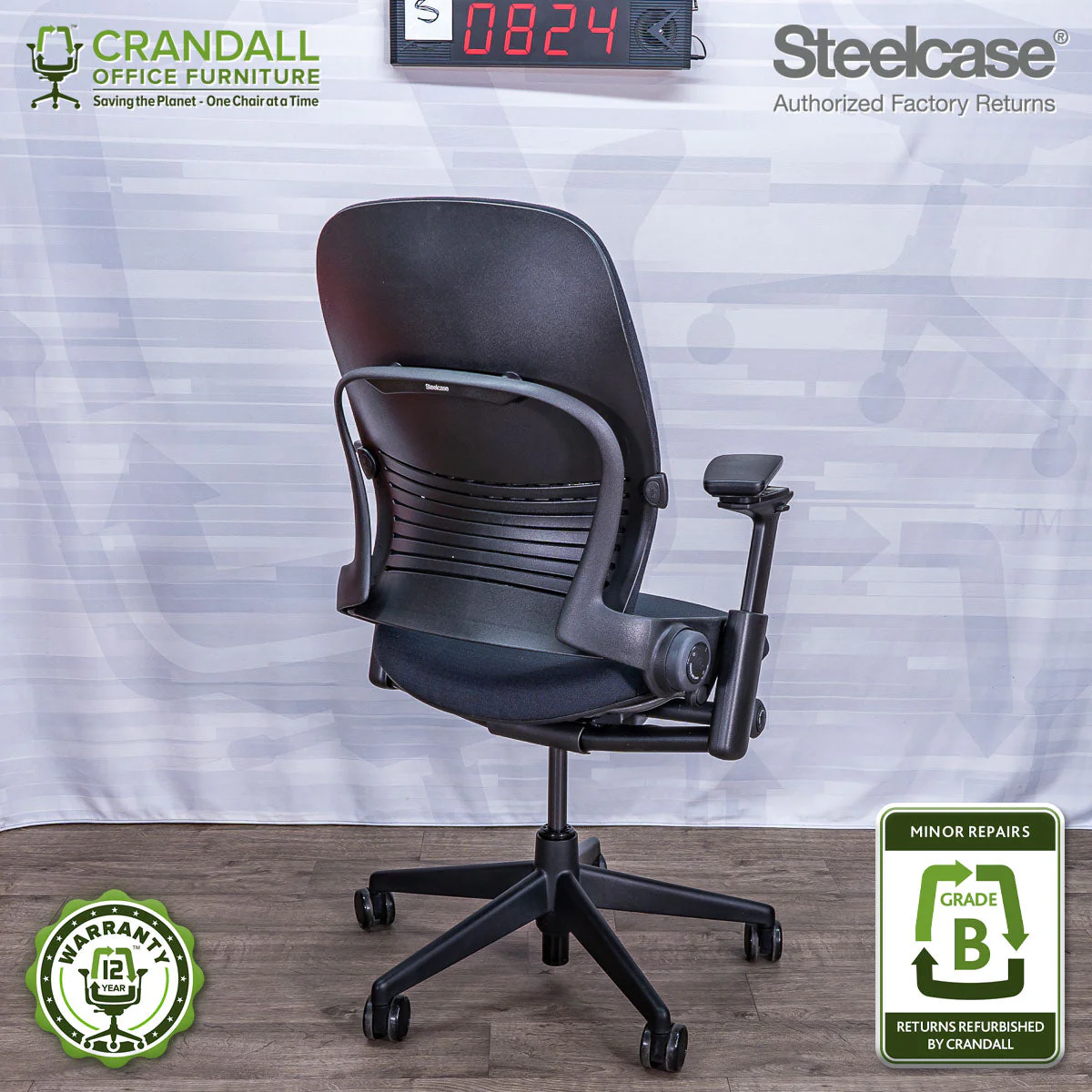 S-0824 - Steelcase V2 Leap - Grade A - Image 2