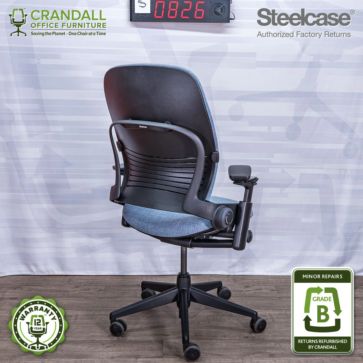 S-0826 - Steelcase V2 Leap - Grade A - Image 2