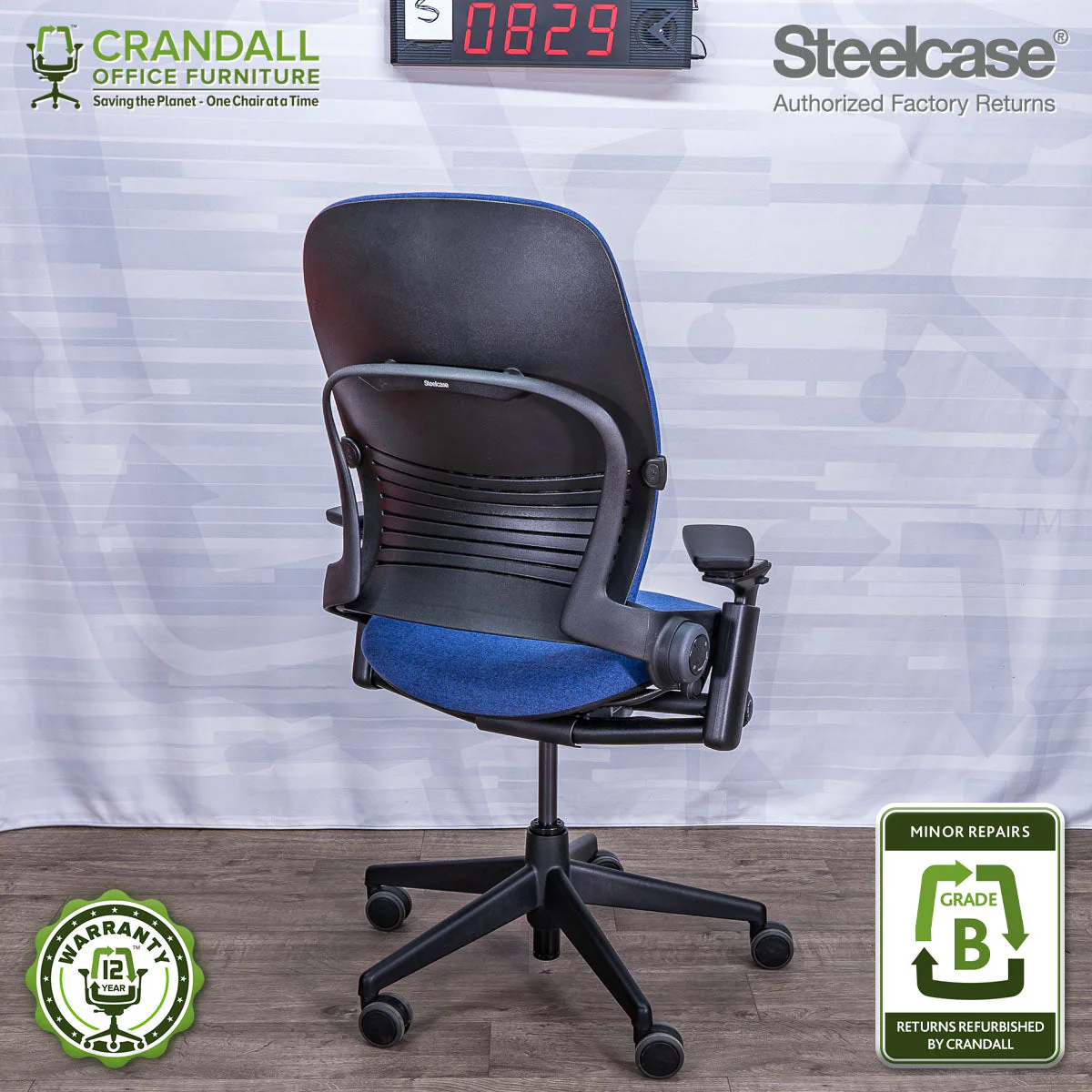 S-0829 - Steelcase V2 Leap - Grade A - Image 2