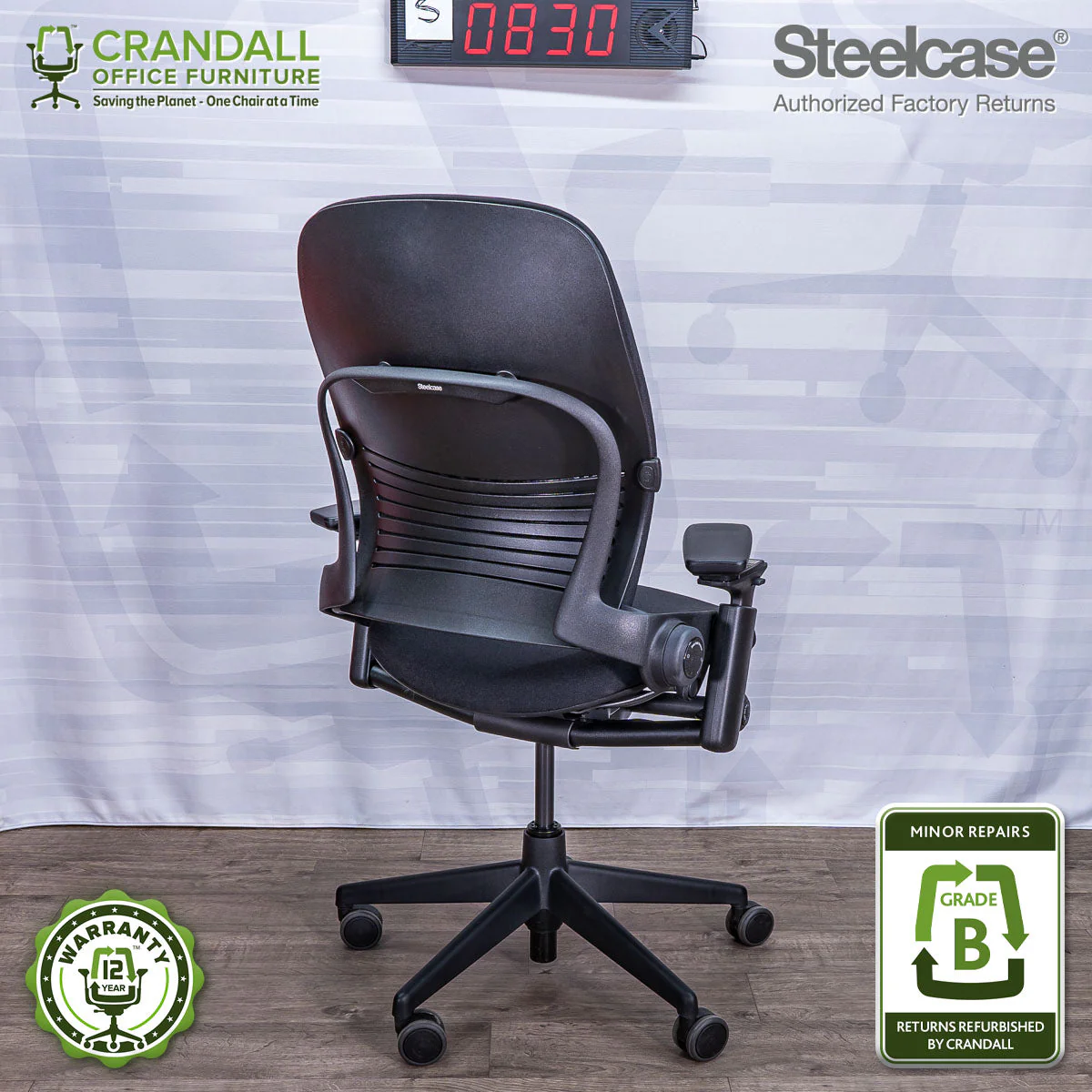 S-0830 - Steelcase V2 Leap - Grade A - Image 2