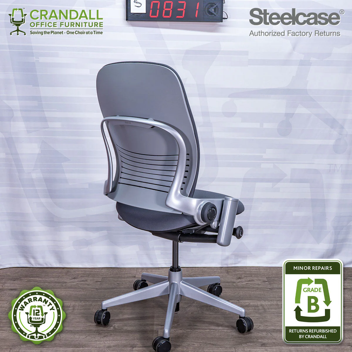 S-0831 - Steelcase V2 Leap - Grade A - Image 2