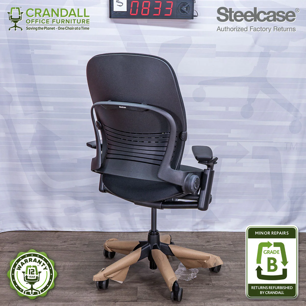 S-0833 - Steelcase V2 Leap - Grade A - Image 2
