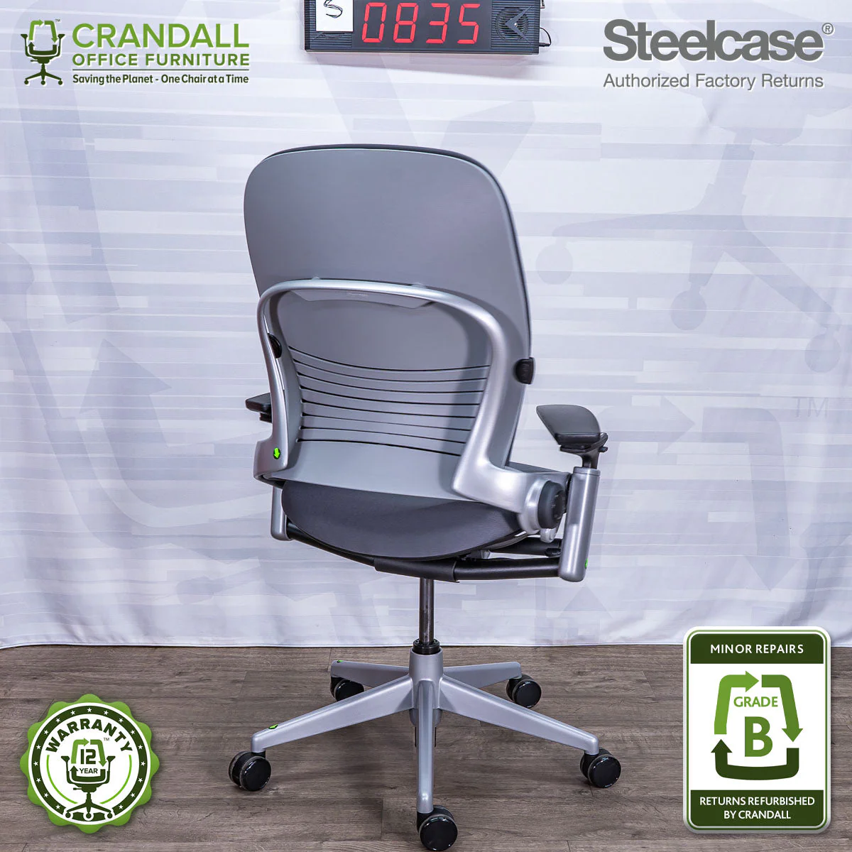 S-0835 - Steelcase V2 Leap - Grade B - Image 2