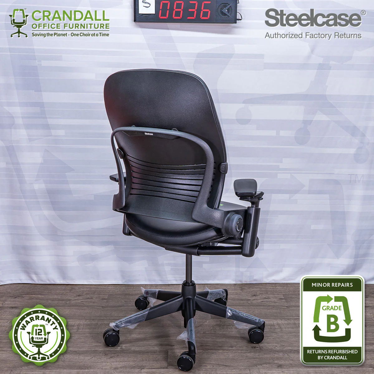 S-0836 - Steelcase V2 Leap - Grade B - Image 2