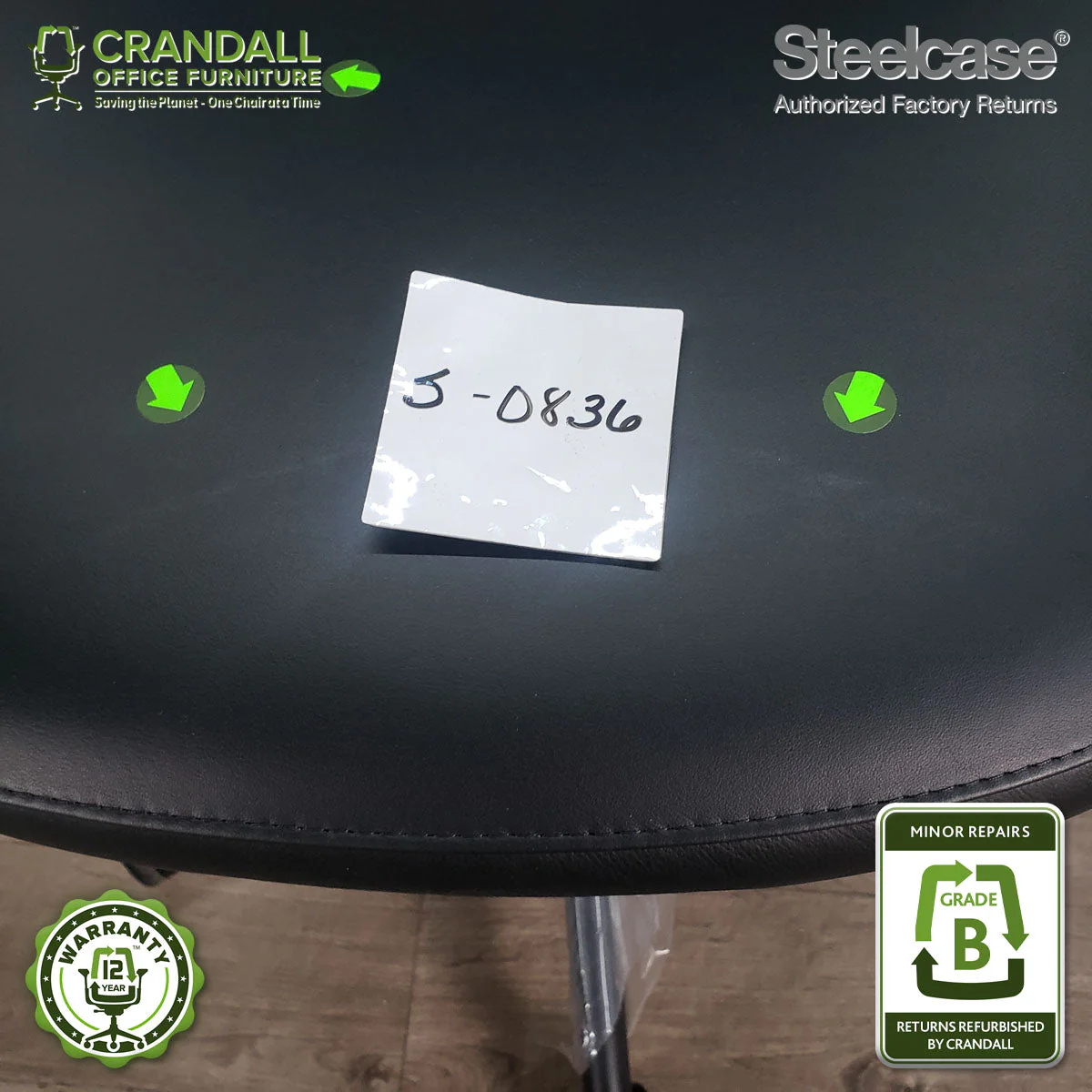 S-0836 - Steelcase V2 Leap - Grade B - Image 3