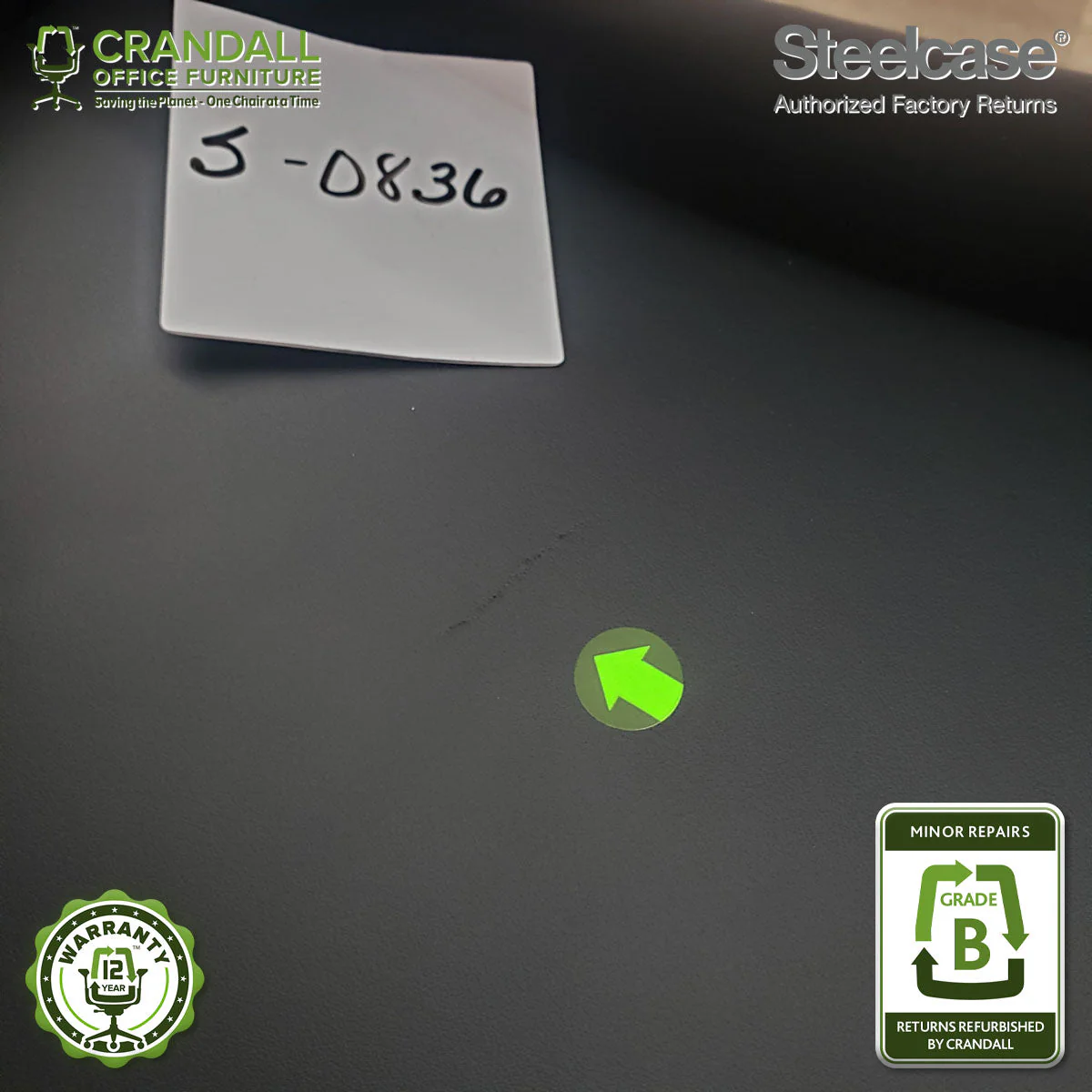 S-0836 - Steelcase V2 Leap - Grade B - Image 4