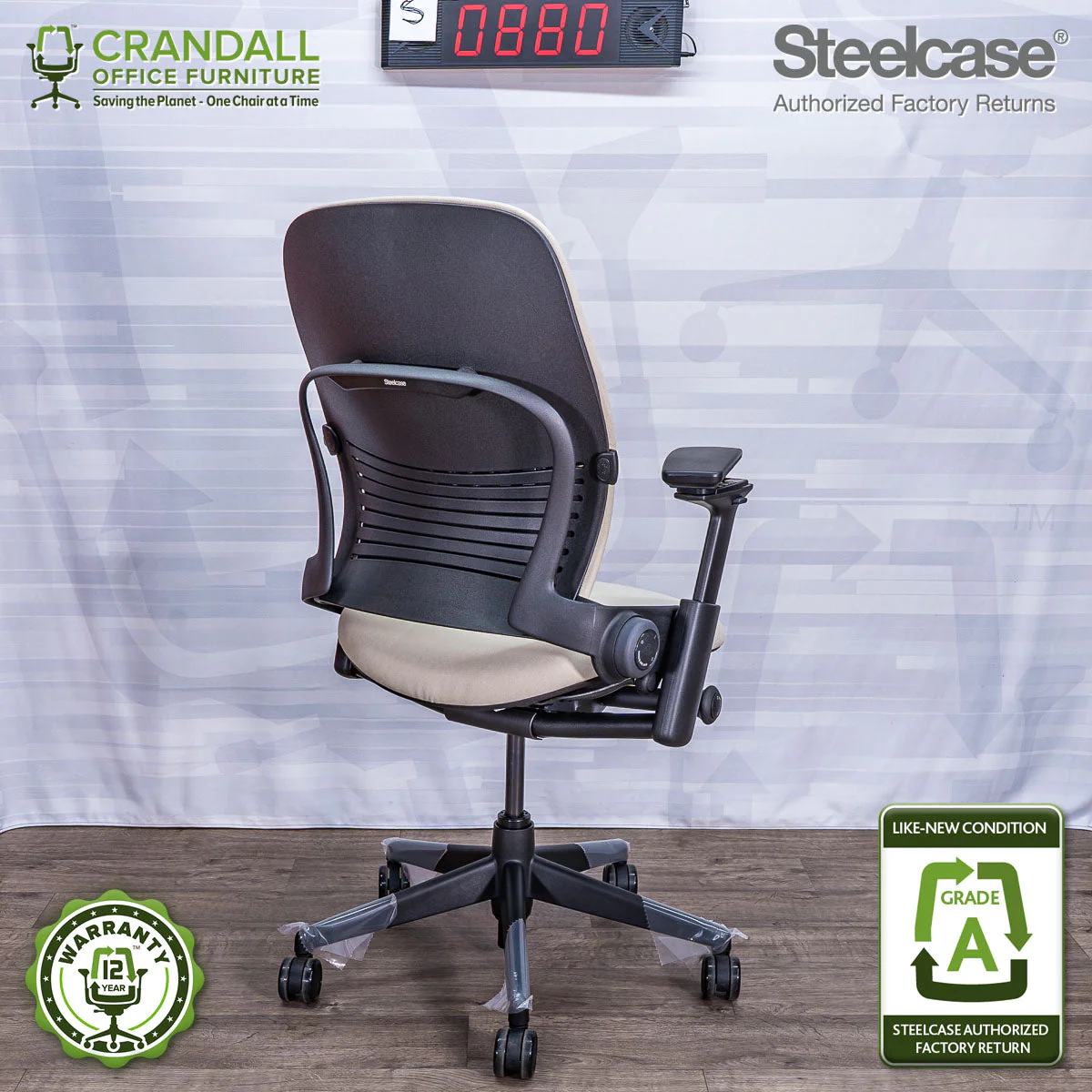 S-0880 - Steelcase V2 Leap - Grade A - Image 2