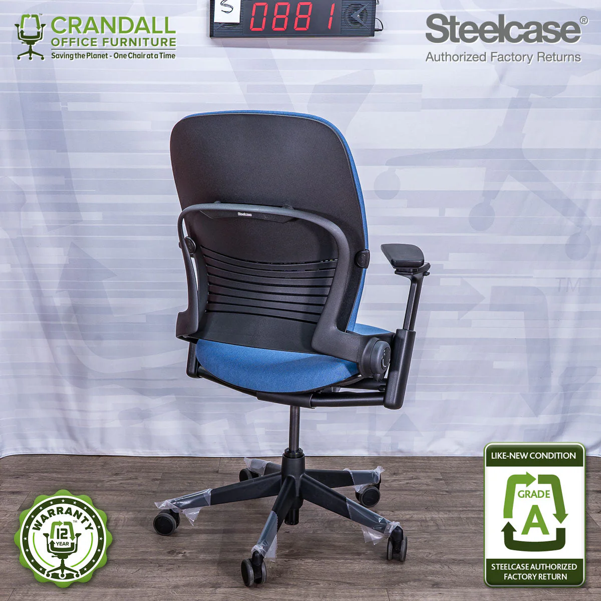 S-0881 - Steelcase V2 Leap - Grade A - Image 2
