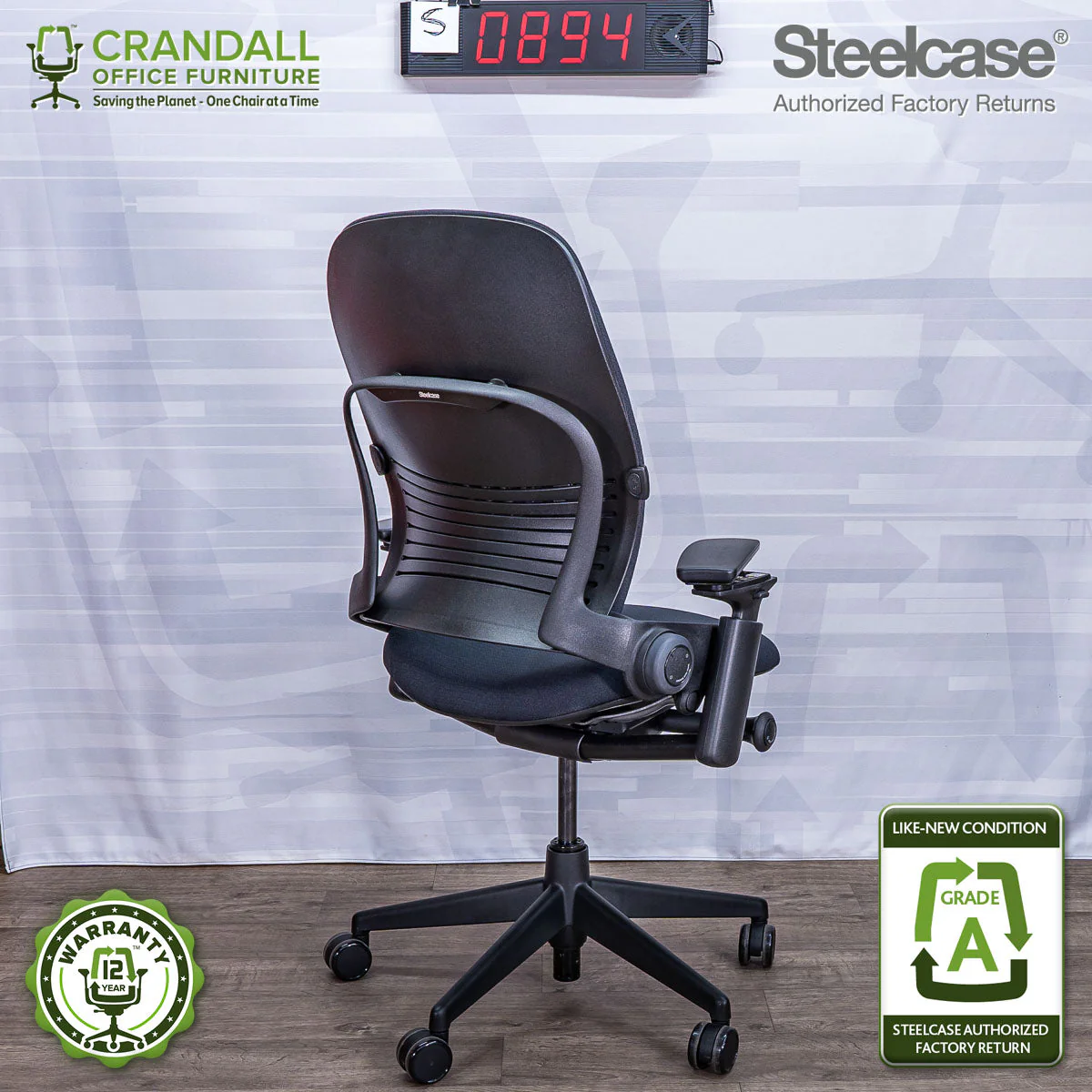 S-0894 - Steelcase V2 Leap - Grade A - Image 2
