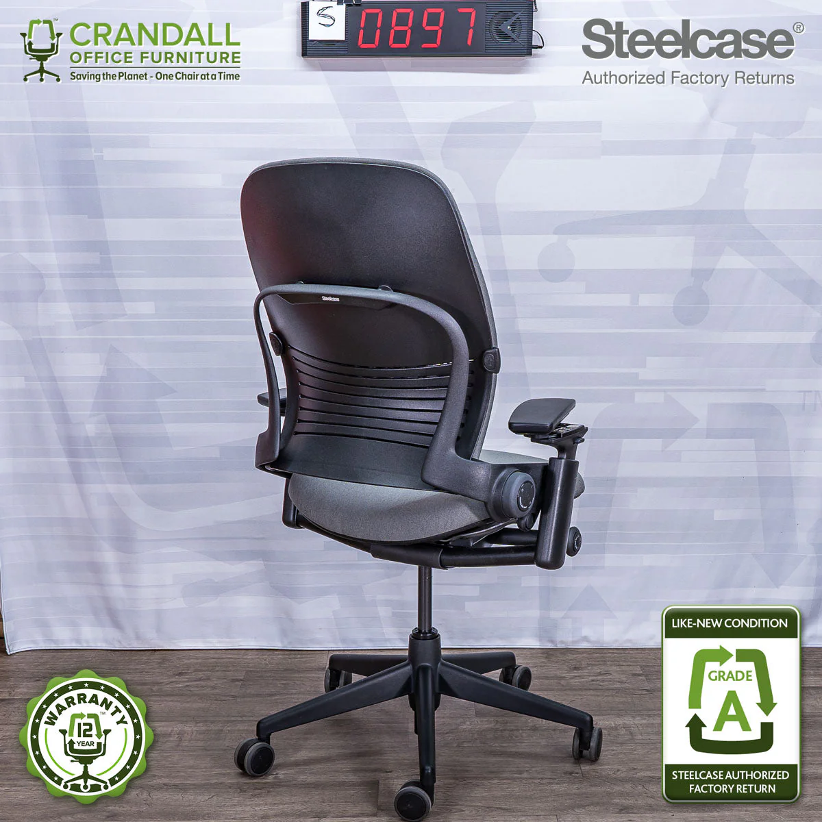 S-0897 - Steelcase V2 Leap - Grade A - Image 2