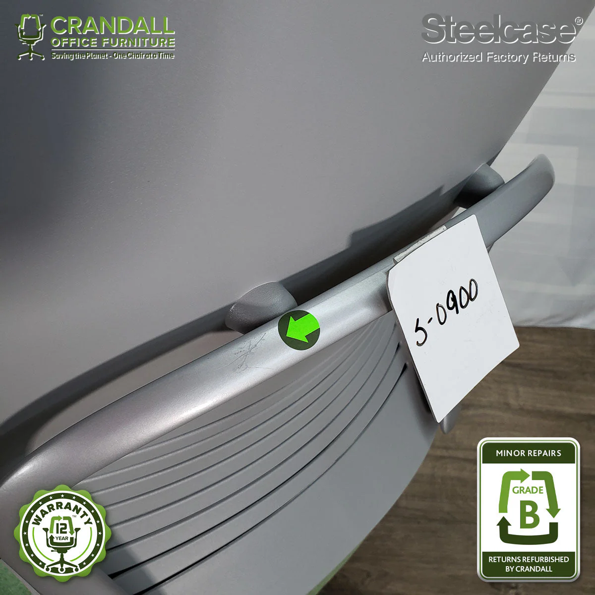 S-0900 - Steelcase V2 Leap - Grade B - Image 3