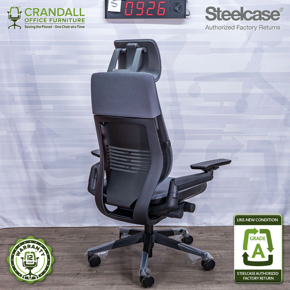 S-0926 - Steelcase Gesture with Headrest - Grade A - Image 2