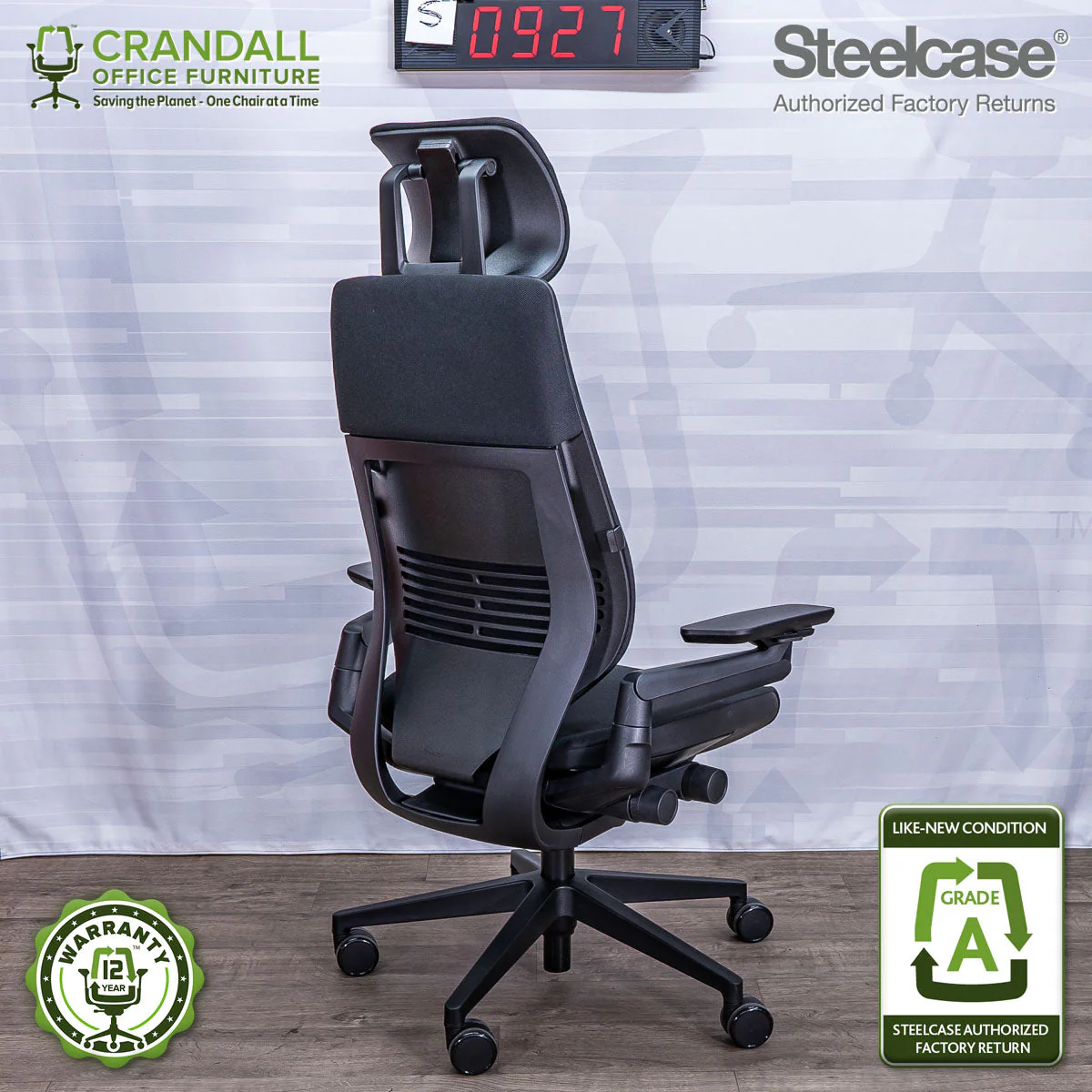 S-0927 - Steelcase Gesture with Headrest - Grade A - Image 2