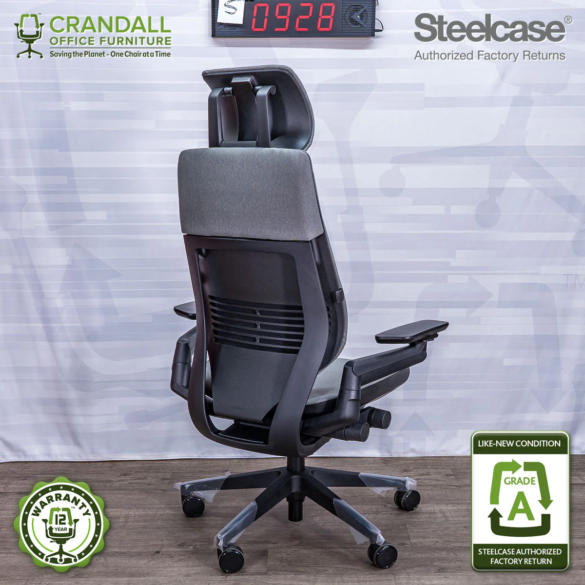 S-0928 - Steelcase Gesture with Headrest - Grade A - Image 2