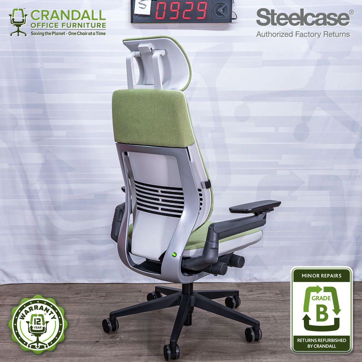 S-0929 - Steelcase Gesture with Headrest - Grade B - Image 2
