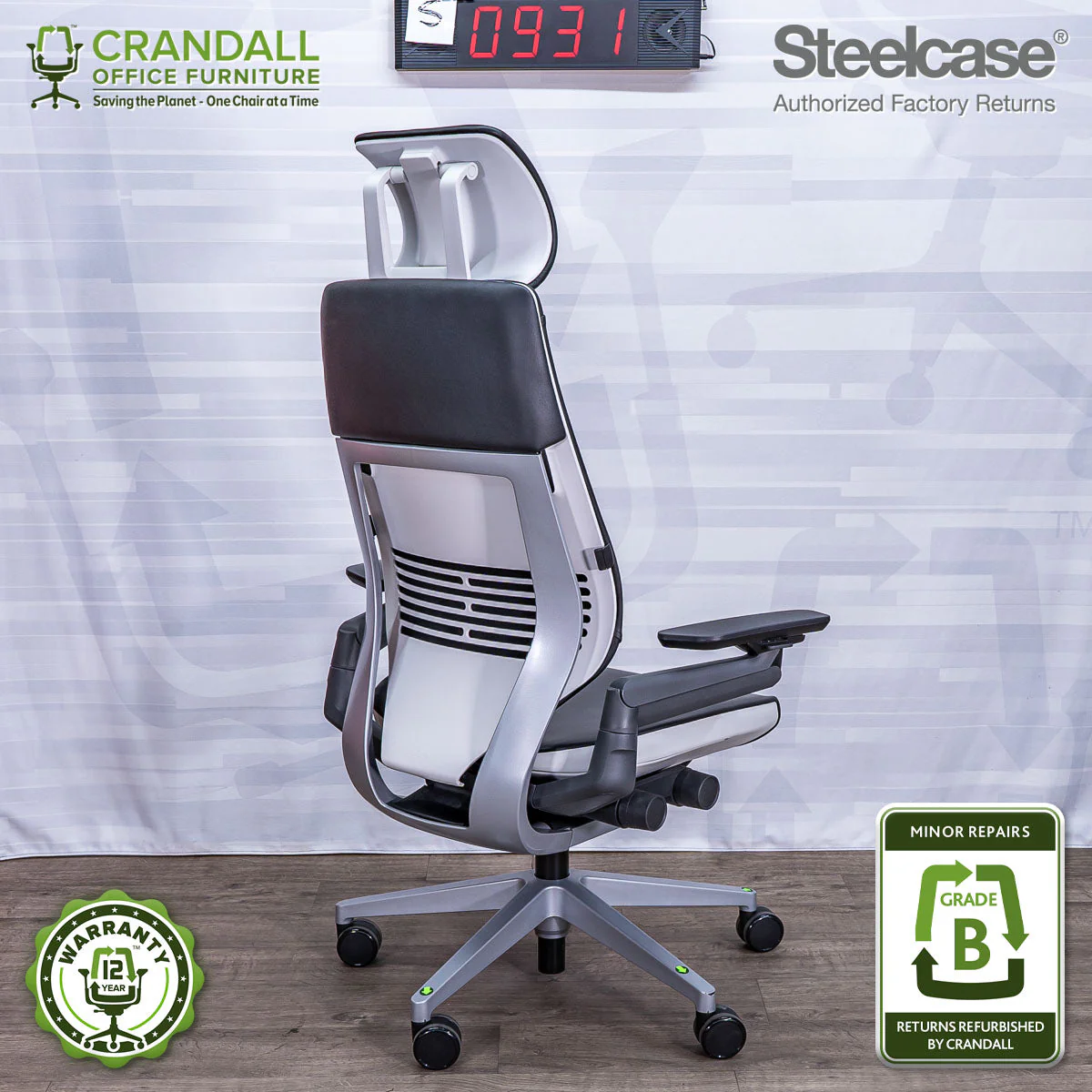 S-0931 - Steelcase Gesture with Headrest - Grade B - Image 2