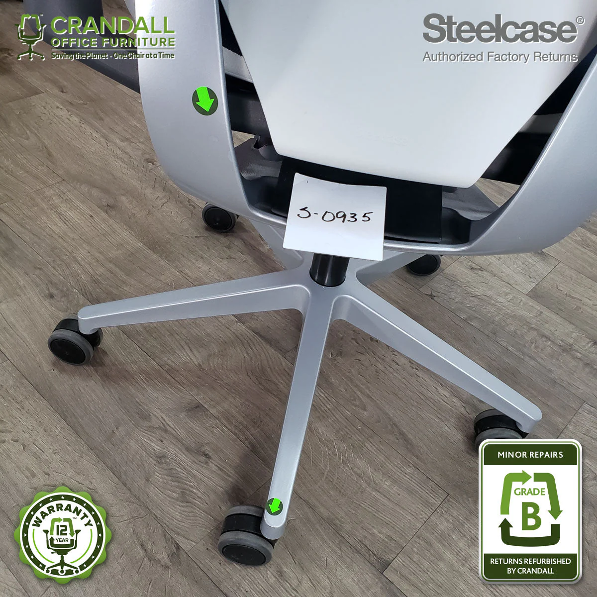 S-0935 - Steelcase Gesture with Headrest - Grade B - Image 3