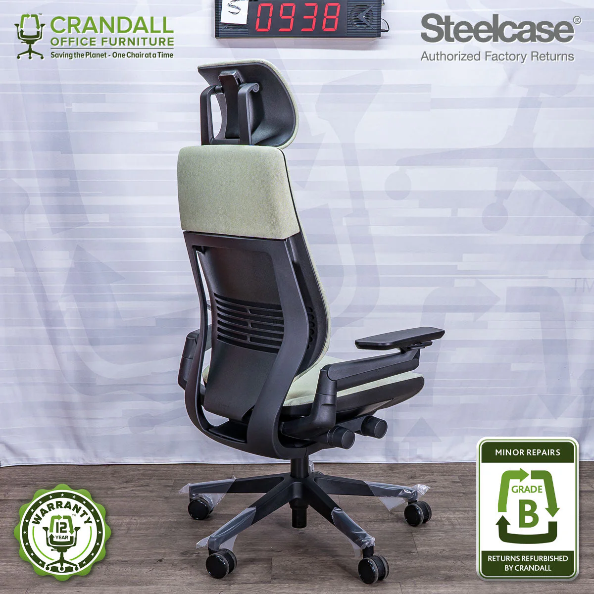 S-0938 - Steelcase Gesture with Headrest - Grade B - Image 2