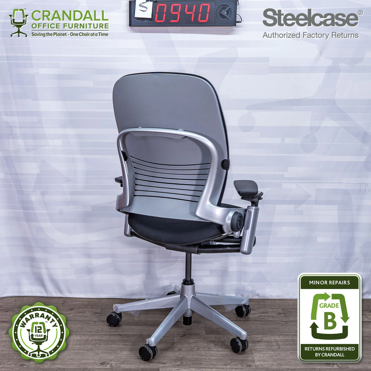 S-0940 - Steelcase V2 Leap - Grade A - Image 2